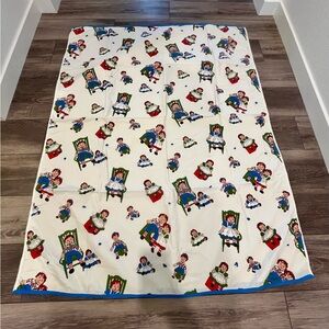 Vtg Raggedy Ann Andy Blanket Quilt Hand Made Child Baby Doll Nursery Crib